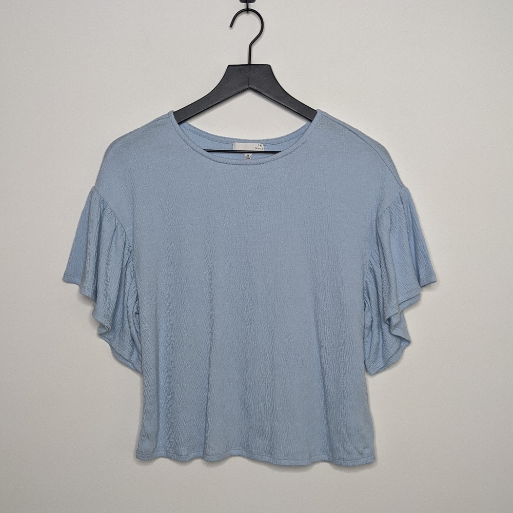 Ten Sixty Sherman Ruffled Short Sleeve Crinkle Top